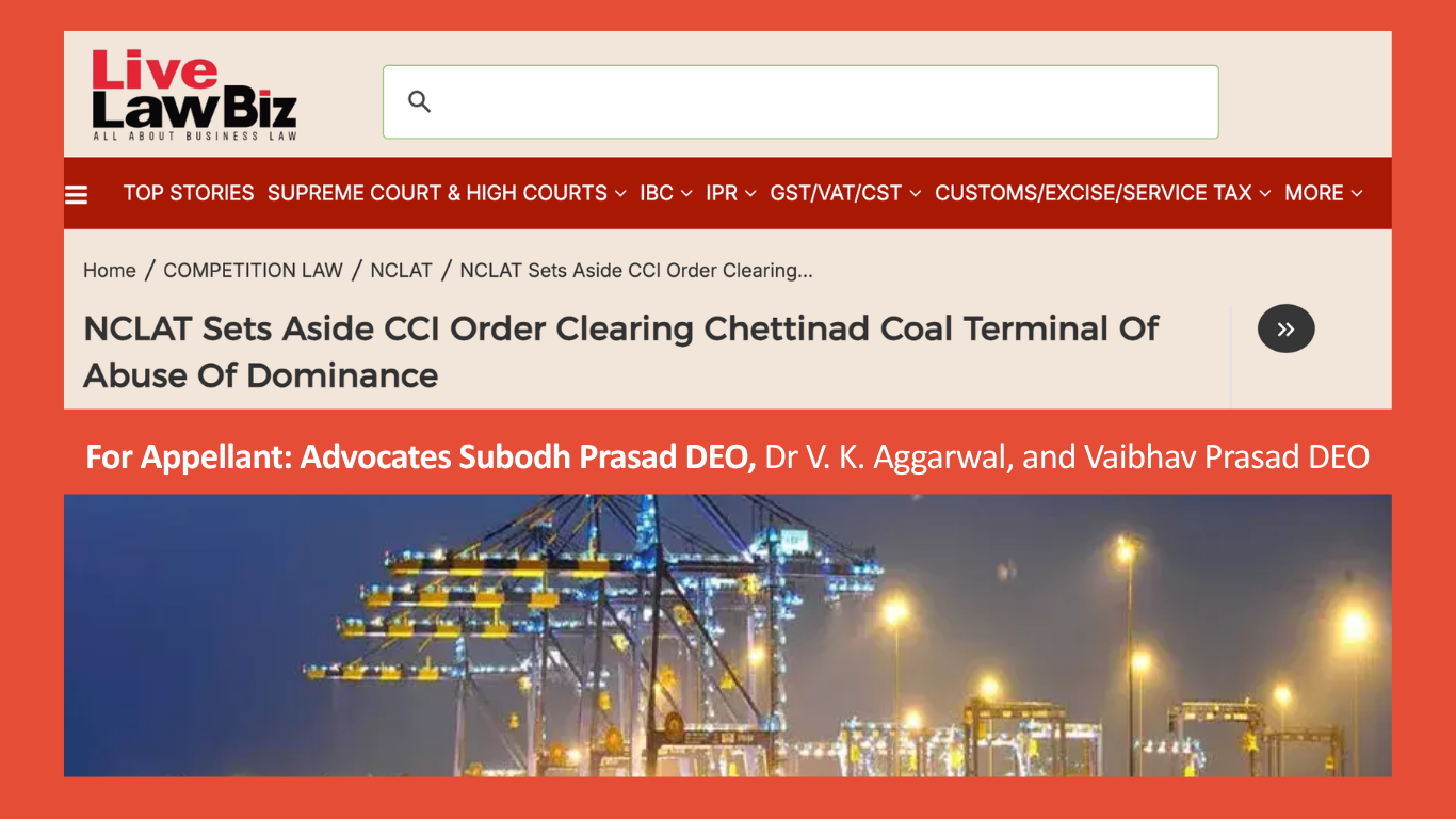 NCLAT Sets Aside CCI Order Clearing Chettinad Coal Terminal Of Abuse Of Dominance